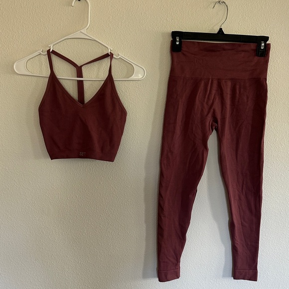 SET Active Pants - SET Active Maroon Set